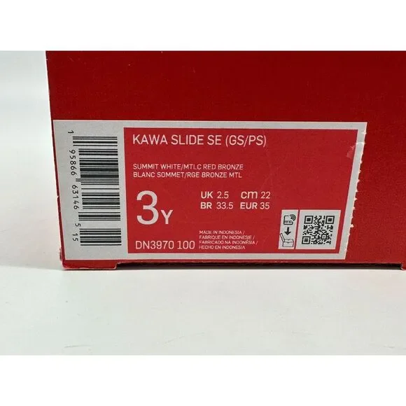 Nike Kawa Slides DN3970 100 SE (GS/PS) Size‎ 3Y - Picture 5 of 5